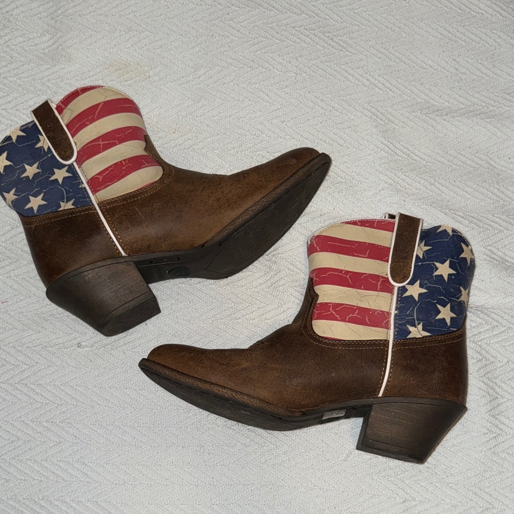 Ariat Ankle Boots with American Flag Design